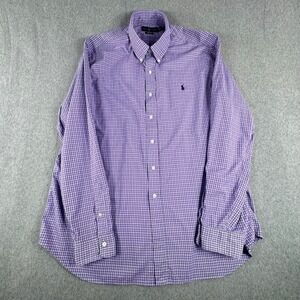Ralph Lauren Shirt Mens XXL Purple Plaid Performance Button Down Long Sleeve